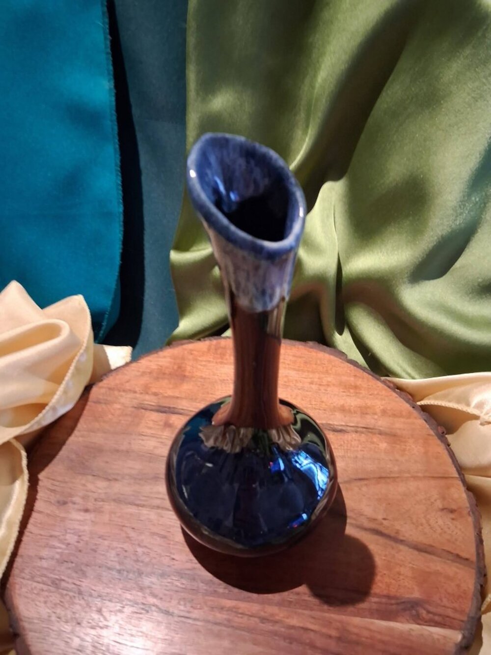 VTG Van Briggle Art Pottery Bud Vase Blue Persian Turquoise Glaze Colo Springs